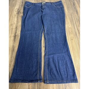 Paris Blues Denim Jeans Women's Size 24 Wide Leg Dark‎ Wash Blue